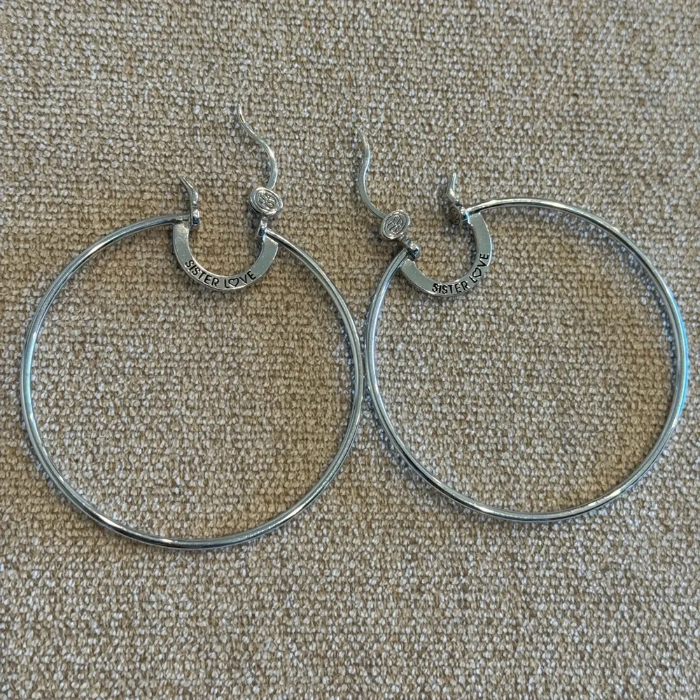 Simone I. Smith - Sister Love Princess Hoops Large Silver - Picture 5 of 9